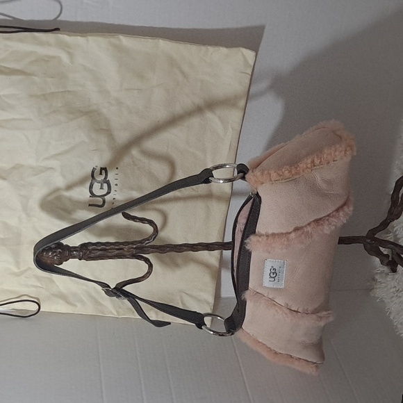 Ugg Pink baguette purse Vintage Shearling purse with Dusty - Picture 2 of 11